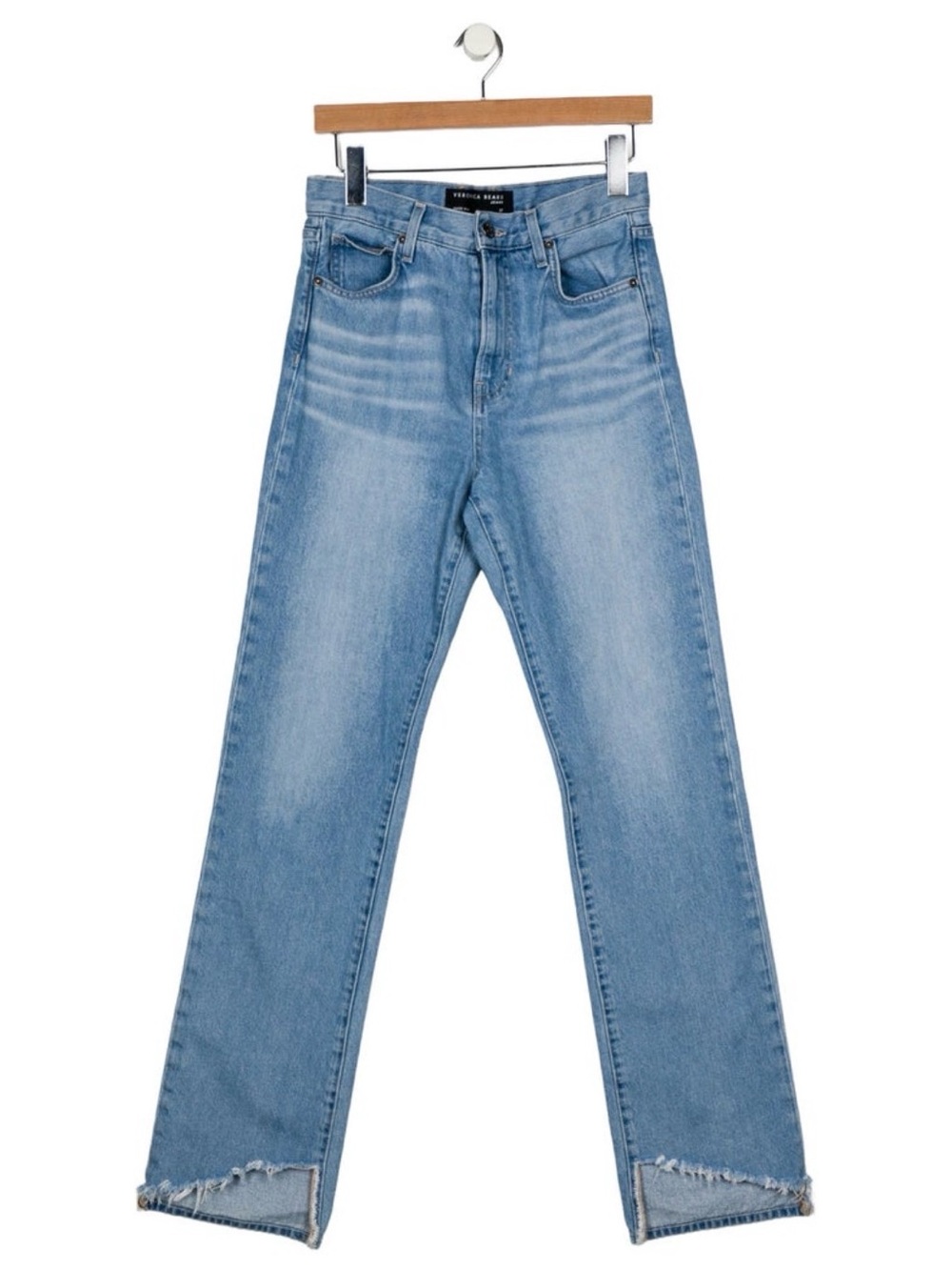 Veronica Beard Light Blue High-Rise Straight Jeans
